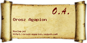 Orosz Agapion névjegykártya
